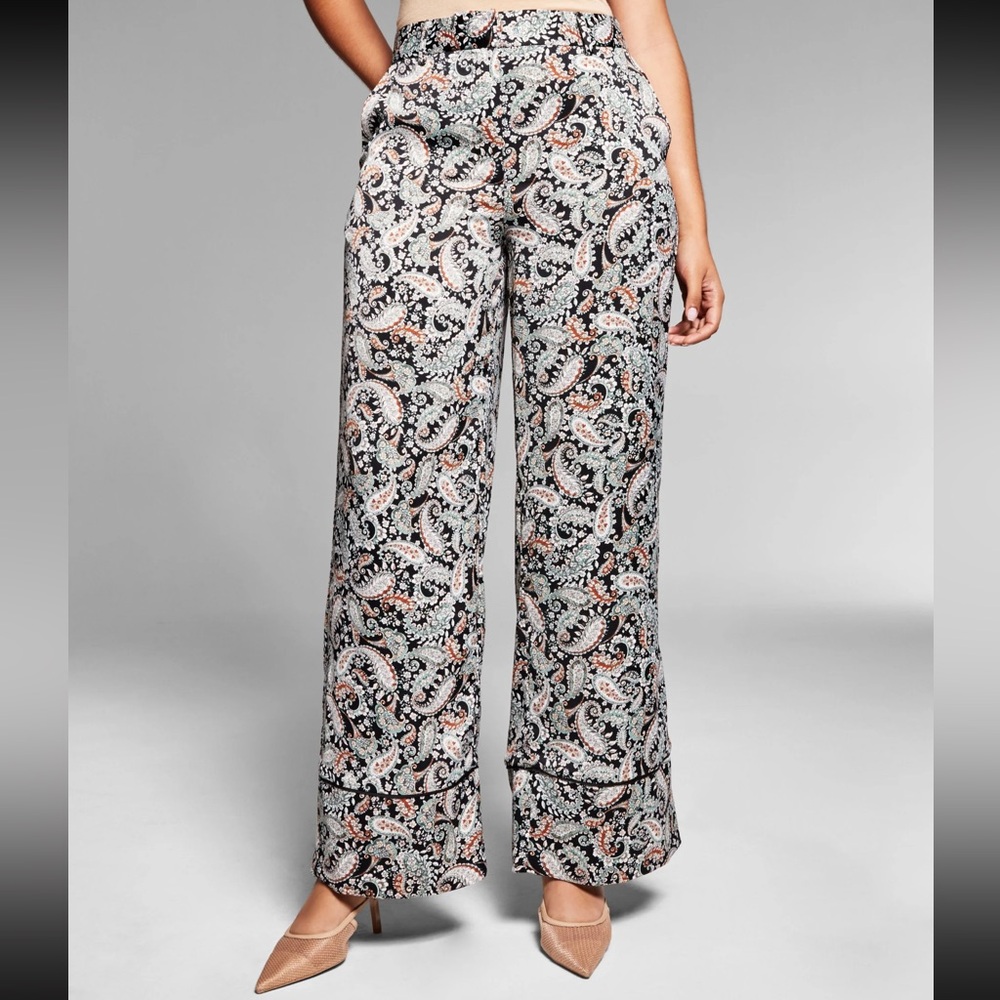 INC International Concepts X Jeannie Mai Paisley Print Satin Pants🦋
